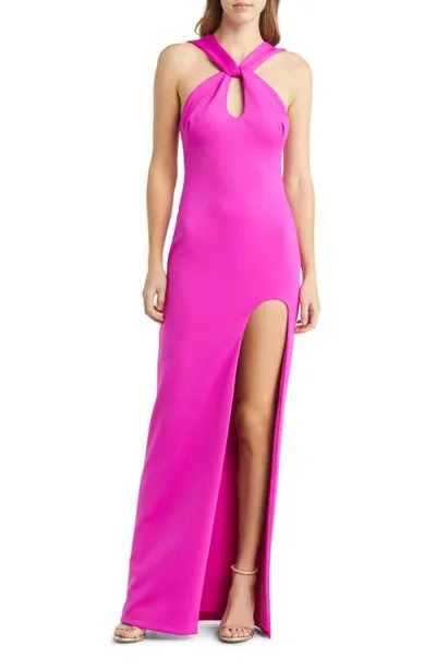 Black Halo Taya Gown In Vibrant Pink