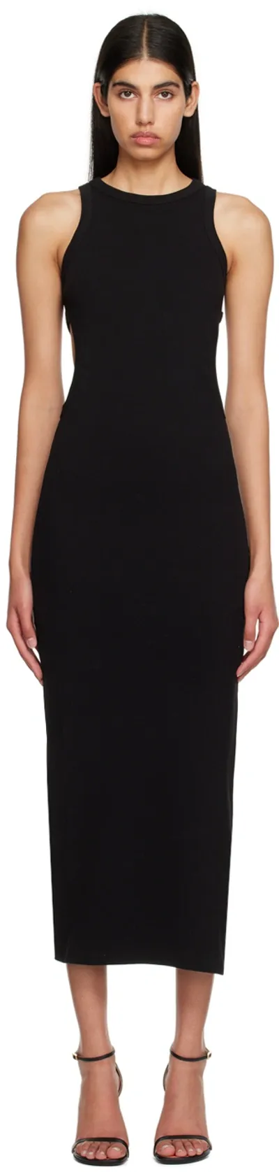 Msgm Cut Out Midi Dress In Black