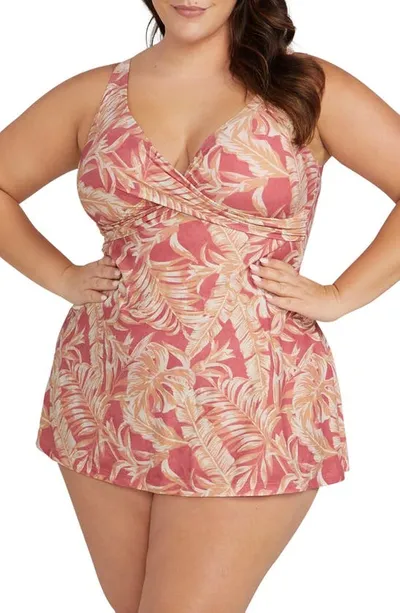 Artesands Plus Size Delacroix Swimdress In Coral