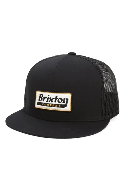 Brixton Steadfast Mesh Snapback Hat In Black