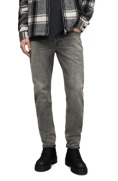 Allsaints Mens Washed Black Cigarette Washed Skinny Jeans