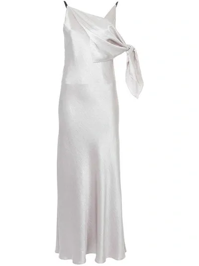 Christopher Esber Long V-neck Dress In Metallic