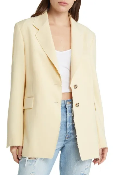 Frame Oversized Raw Edge Blazer In Butter