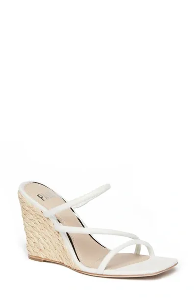 Paige Stacey Three-band Wedge Espadrilles In Bone