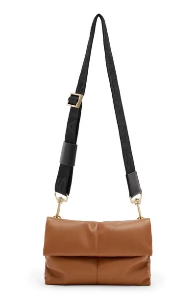 Allsaints Womens Sepia Brown Ezra Leather Cross-body Bag