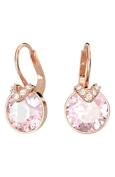 Swarovski Bella Crystal Drop Clip-on Earrings In Pink