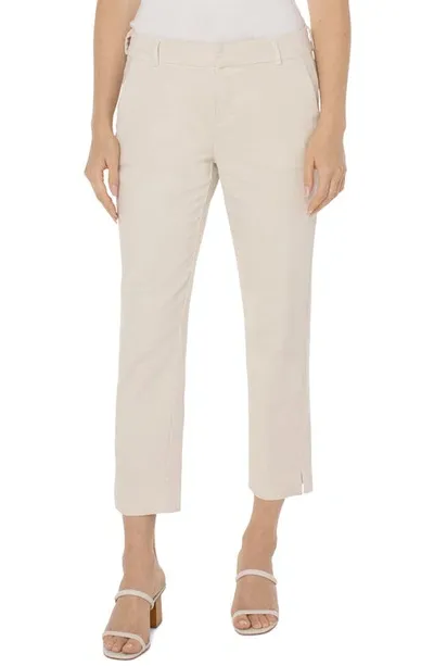 Liverpool Los Angeles Kelsey Slit Hem Crop Twill Trousers In Roman Stone