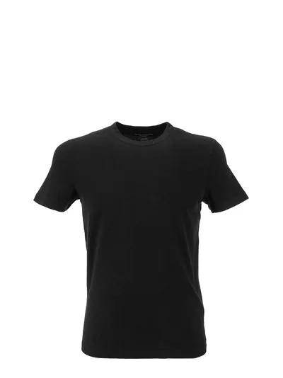 Majestic Black Crew Neck T-shirt In Silk Touch Cotton