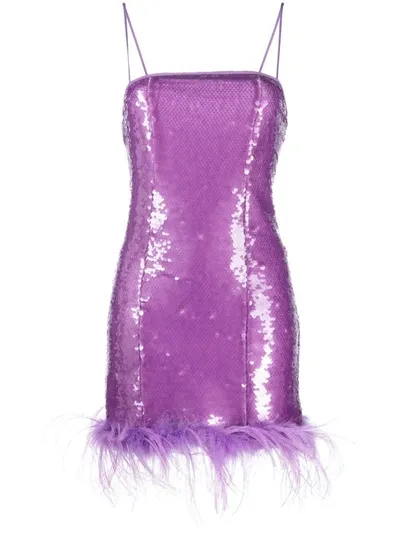 Giuseppe Di Morabito Purple Paillettes And Plumetis Mini Dress