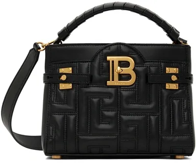 Balmain B-buzz 22 Quilted Leather Tote Bag In Black