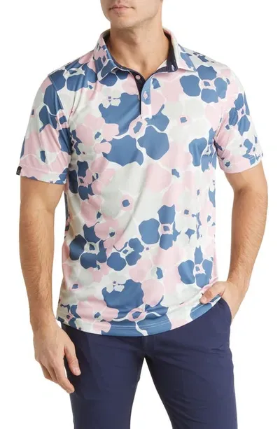 Swannies Ace Golf Polo In Flamingo-mint-blue