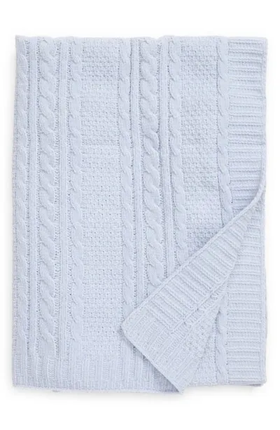 Nordstrom Kids' Baby Cable Knit Blanket In Blue Feather