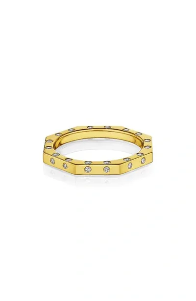 Manluu Doudou Narrow Diamond Ring In Yellow Gold