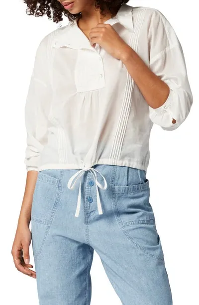 Joie Bronte Pintuck Cotton Blouse In White