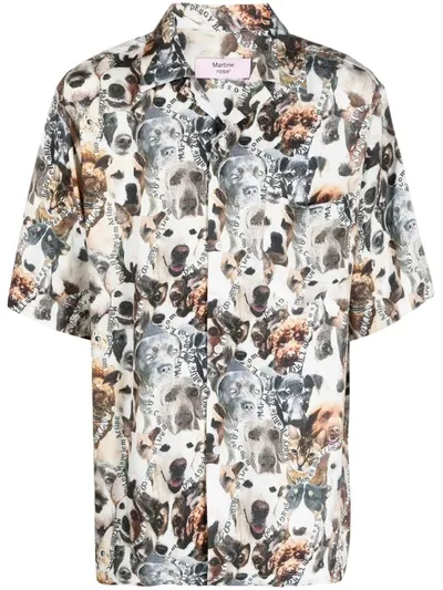 Martine Rose Graphic-print Short-sleeve Shirt In Mrs Cats Dogs