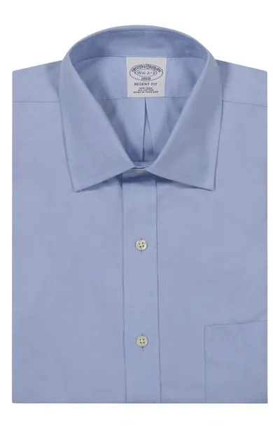 Brooks Brothers Regent Fit Cotton Button-up Shirt In Lt Blue