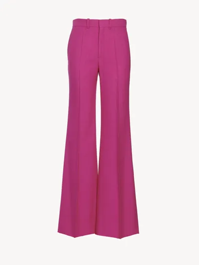 Chloé Flared Pants Pink Size 8 70% Wool, 17% Silk, 13% Cashmere