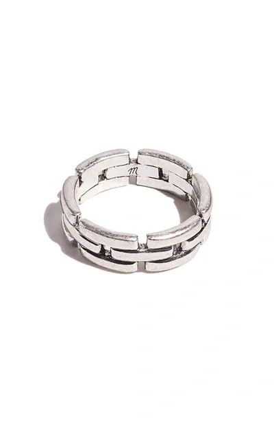 Madewell Watch Chain Statement Ring In Light Silver Ox