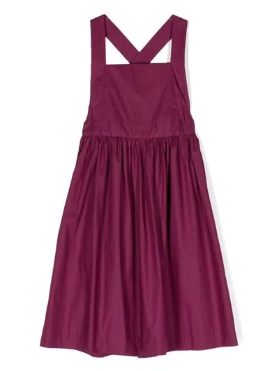 Bonpoint Gladys Cross-strap Midi Dress In Purple