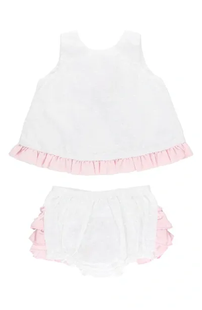 Rufflebutts Babies'  Swiss Dot Swing Top & Bloomers In White