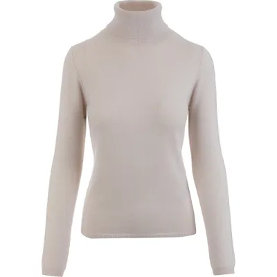 Allude Roll Neck Knitted Jumper In Beige