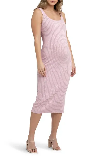 Ripe Maternity Carmen Rib Knit Dress In Pink