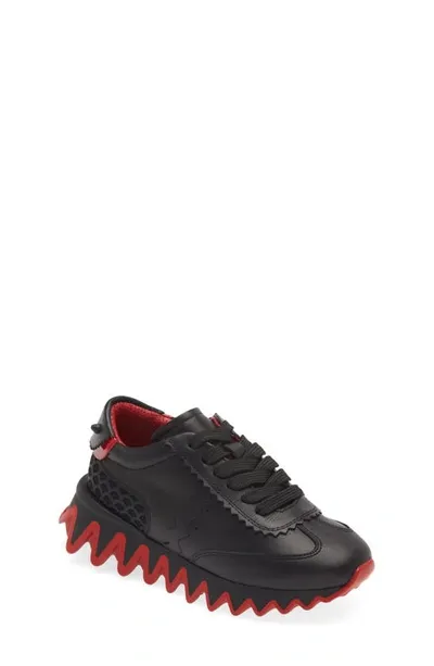 Christian Louboutin Kid's Loubishark Leather Sneakers, Toddler/kids In Black