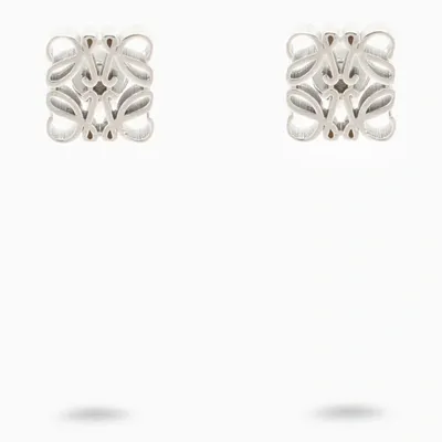 Loewe Anagram Silver-tone Earrings In Metal