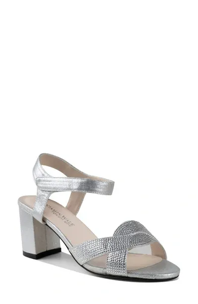 Touch Ups Cam Ankle Strap Sandal In Silver