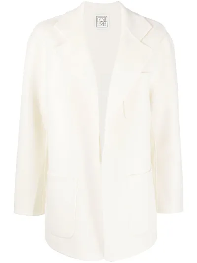 Totême Patch-pocket Wool Blazer In White