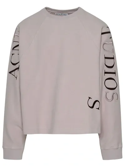 Acne Studios Logo Embroidered Crewneck Sweatshirt In Pink