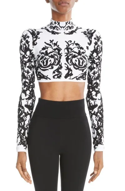 Alaïa Cropped-top Calligraphy Aus Jacquard In Multicoloured