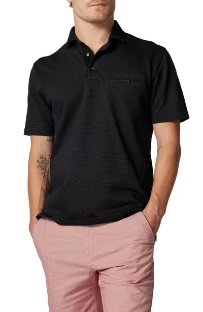 Rodd & Gunn Kelson Original Fit Jacquard Cotton Polo In Onyx