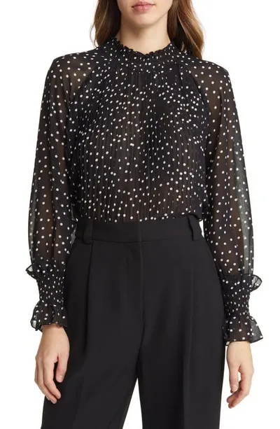 Nikki Lund Jenna Pleated Blouse In Black