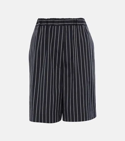 Max Mara Leisure Vezzo Striped Cotton Shorts In 005 Black