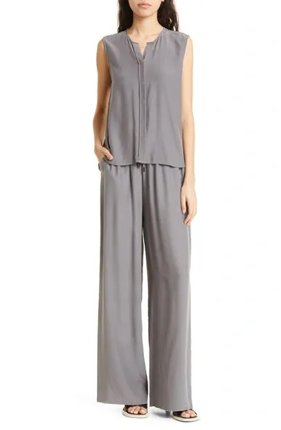 Atm Anthony Thomas Melillo Sleeveless Silk Blouse In Medium Grey Birch