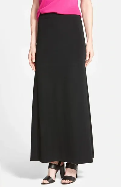 Ming Wang A-line Knit Maxi Skirt In Black