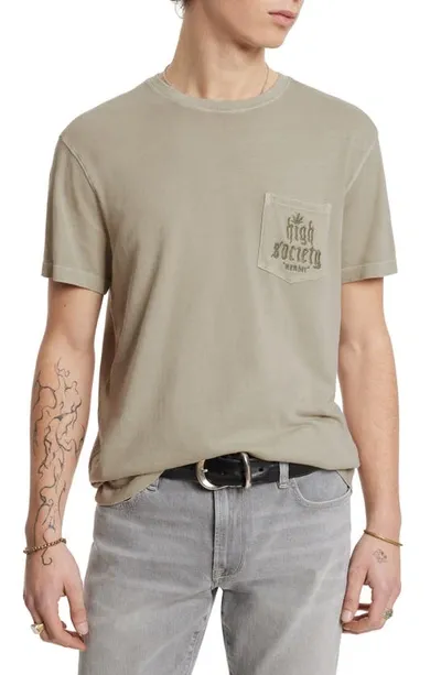 John Varvatos High Society Organic Cotton Graphic Tee In Fossil Grey