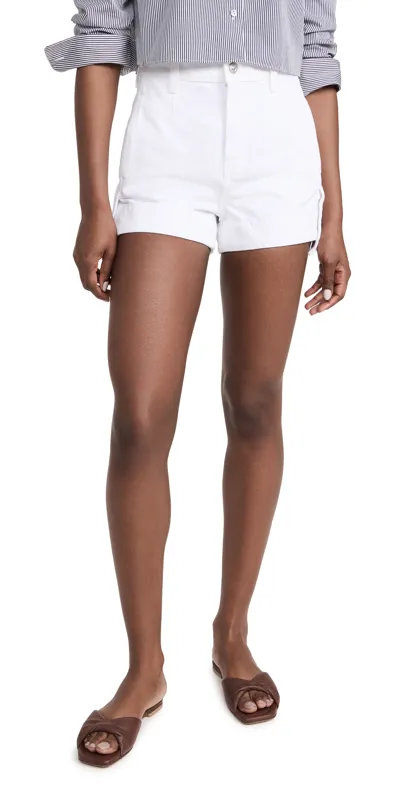 7 For All Mankind Tailored Slouch Shorts In Brilliant White