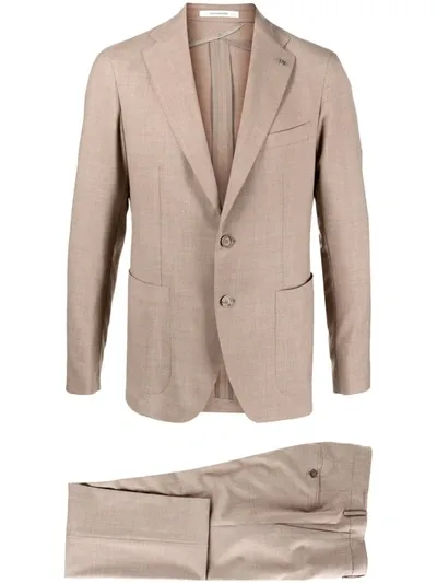 Tagliatore Single-breasted Suit In Nude