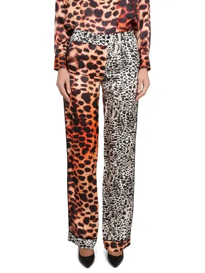 Roberto Cavalli Moray Eel Print Pants In Pink