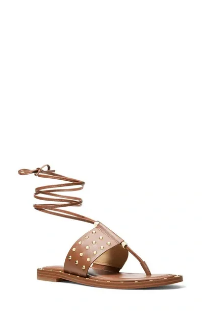 Michael Michael Kors Jagger Leather Sandals In Luggage