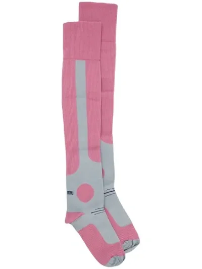 Miu Miu Ribbed Patterned Socks In F0tx3