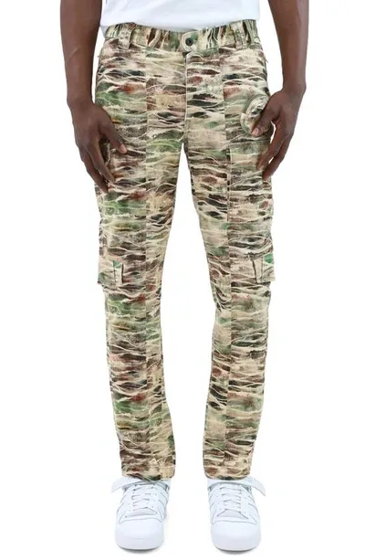 Prps Point Straight Leg Cargo Jeans In Camouflage