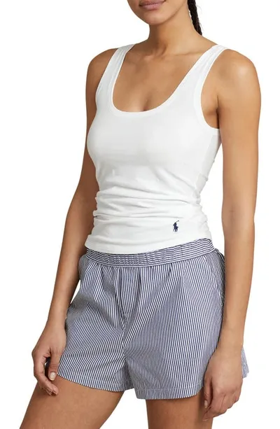 Polo Ralph Lauren Women's Scoopneck Stretch-cotton Tank In White Cloud