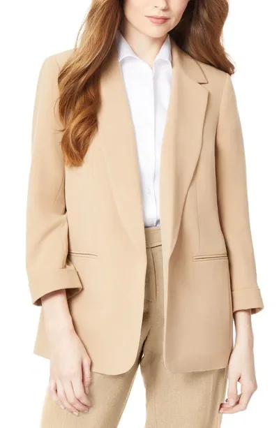 Jones New York Three Quarter Sleeve Blazer In Beige