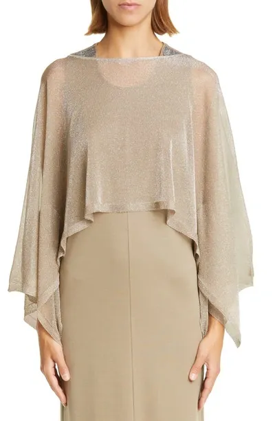 Fabiana Filippi Metallic Cape Sweater In Crusca