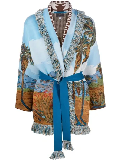 Alanui Land Of Dreams Jacquard Cardigan In Multicolor