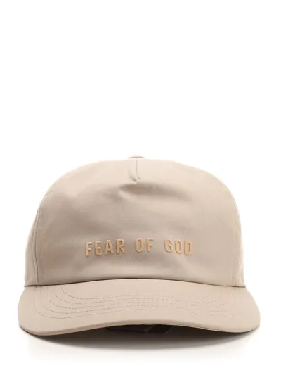 Fear Of God Eternal Logo-flocked Cotton Baseball Cap In Neutral