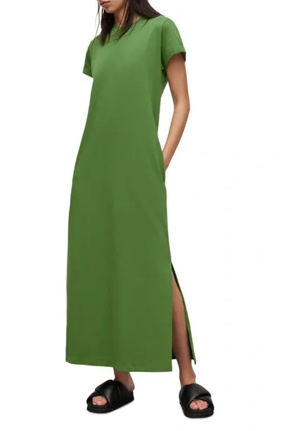 Allsaints Anna Cotton Maxi Dress In Strong Green